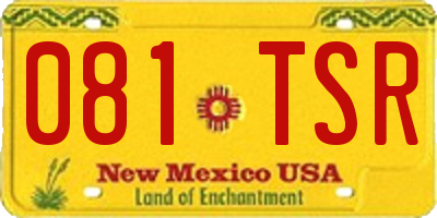NM license plate 081TSR