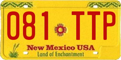 NM license plate 081TTP