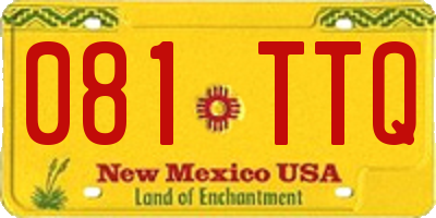 NM license plate 081TTQ