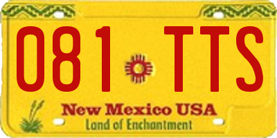 NM license plate 081TTS