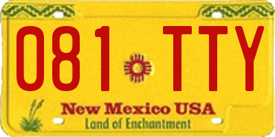 NM license plate 081TTY