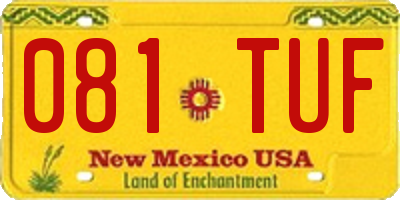 NM license plate 081TUF