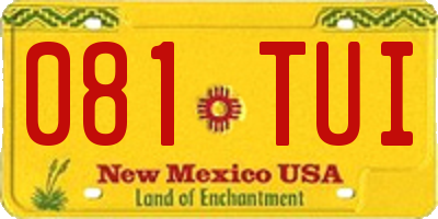 NM license plate 081TUI