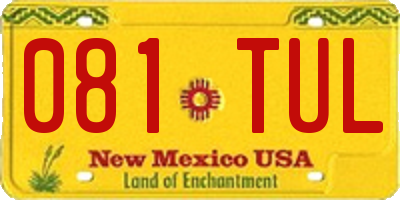NM license plate 081TUL