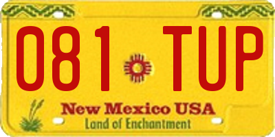 NM license plate 081TUP
