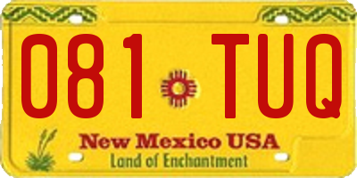 NM license plate 081TUQ