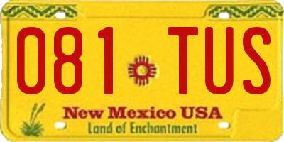 NM license plate 081TUS