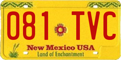 NM license plate 081TVC