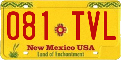 NM license plate 081TVL
