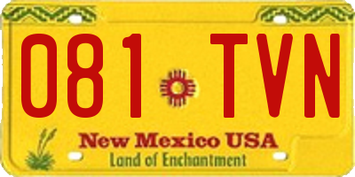NM license plate 081TVN