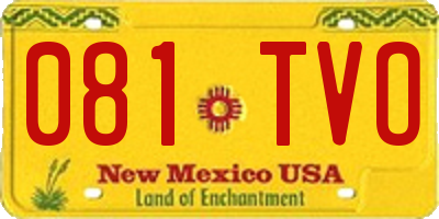 NM license plate 081TVO