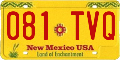 NM license plate 081TVQ
