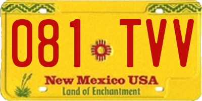 NM license plate 081TVV