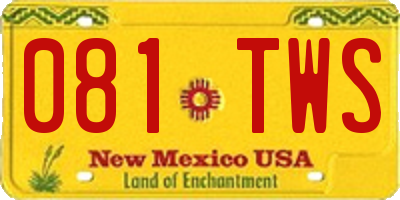 NM license plate 081TWS