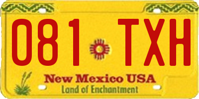 NM license plate 081TXH