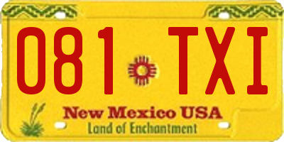 NM license plate 081TXI