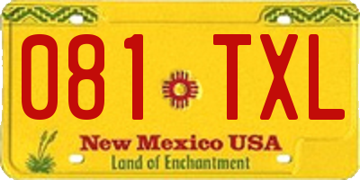 NM license plate 081TXL