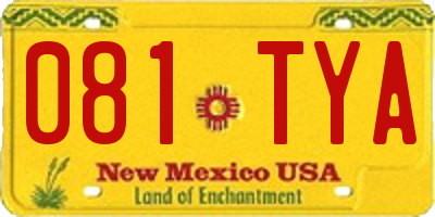 NM license plate 081TYA