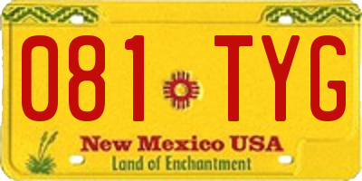 NM license plate 081TYG