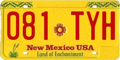 NM license plate 081TYH