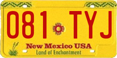 NM license plate 081TYJ