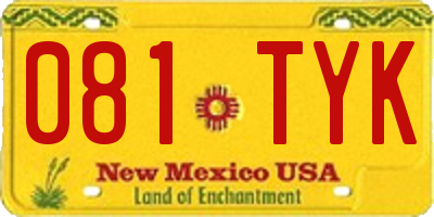 NM license plate 081TYK