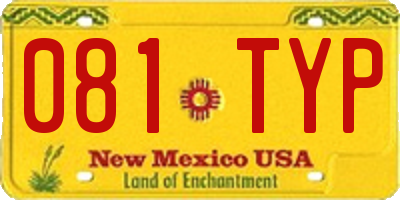 NM license plate 081TYP