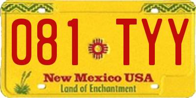 NM license plate 081TYY