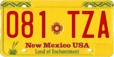 NM license plate 081TZA