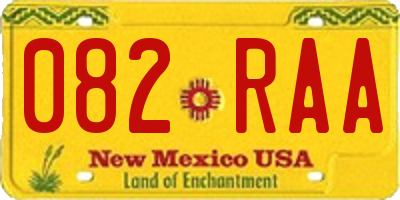 NM license plate 082RAA