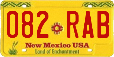 NM license plate 082RAB