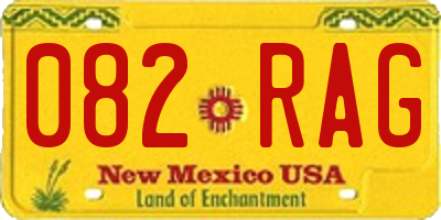 NM license plate 082RAG