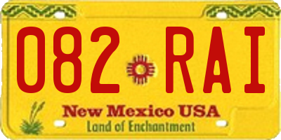 NM license plate 082RAI