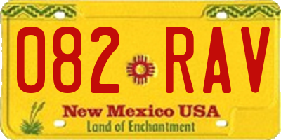 NM license plate 082RAV