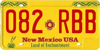 NM license plate 082RBB