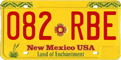NM license plate 082RBE