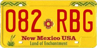 NM license plate 082RBG