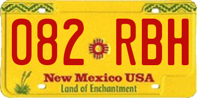 NM license plate 082RBH