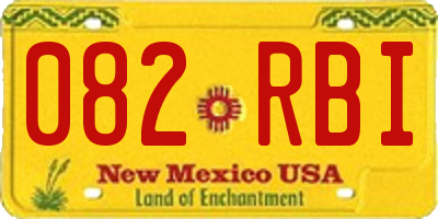 NM license plate 082RBI