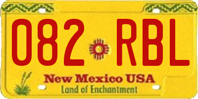 NM license plate 082RBL