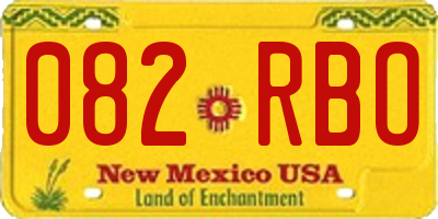 NM license plate 082RBO