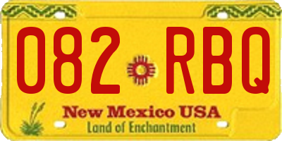 NM license plate 082RBQ