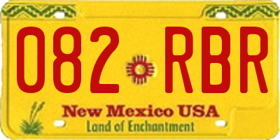 NM license plate 082RBR