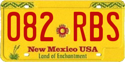 NM license plate 082RBS