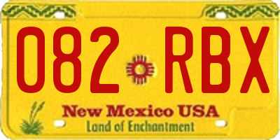 NM license plate 082RBX