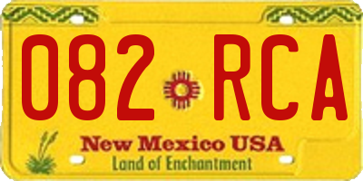 NM license plate 082RCA