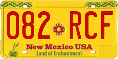 NM license plate 082RCF