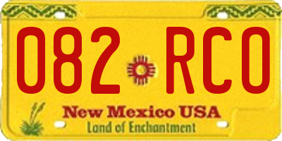 NM license plate 082RCO
