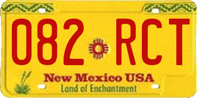NM license plate 082RCT