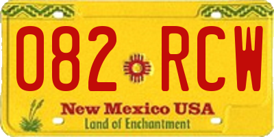 NM license plate 082RCW
